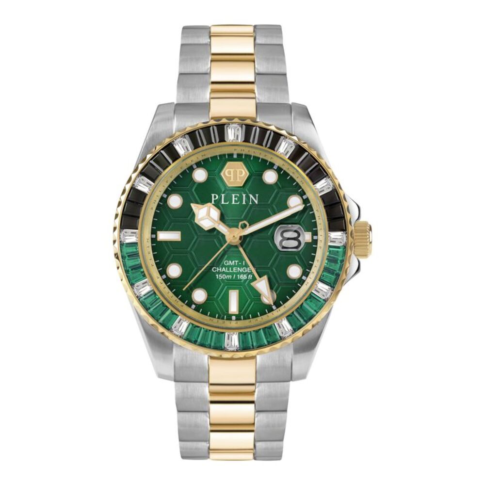Philipp Plein GMT-I Challenger Baguettes Bracelet Watch Two Tone Mens